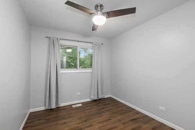 5S542 Tartan Ln, Naperville, IL 60563 - spare room with baseboards, ceiling fan, and dark wood-style floors