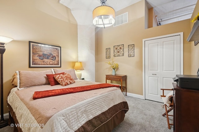 1530 S State St Unit 408, Chicago, IL 60605 - carpeted bedroom with baseboards, a towering ceiling, and a closet