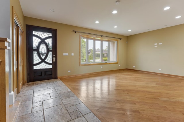 415 Honey Locust Ln, Willowbrook, IL 60527 - entryway with baseboards, recessed lighting, and light wood finished floors