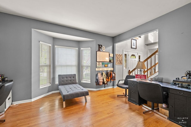 1101 Paul Ct, Fox River Grove, IL 60021 - home office with plenty of natural light, light wood-type flooring, and baseboards