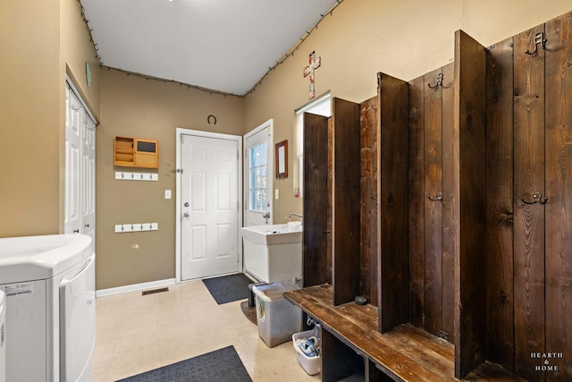 1101 Paul Ct, Fox River Grove, IL 60021 - mudroom with tile patterned floors and washer / dryer