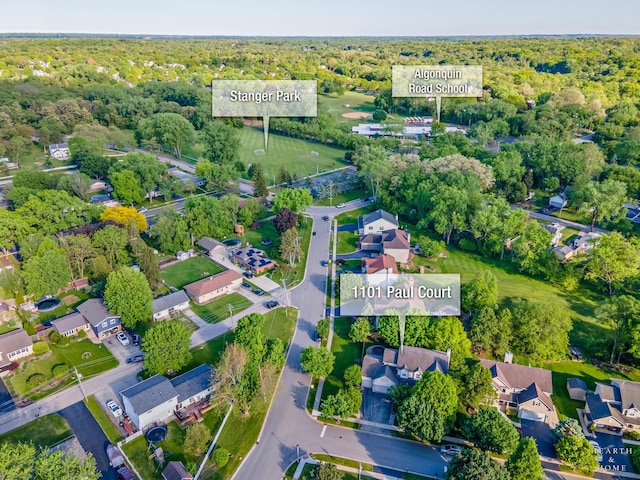 1101 Paul Ct, Fox River Grove, IL 60021 - aerial overview of property's location featuring a forest