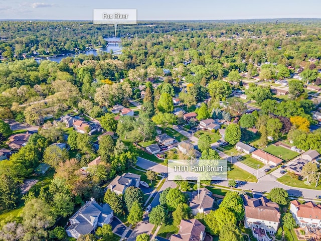 1101 Paul Ct, Fox River Grove, IL 60021 - aerial view of property's location featuring a nearby body of water and nearby suburban area