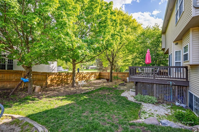 1101 Paul Ct, Fox River Grove, IL 60021 - view of yard featuring a wooden deck