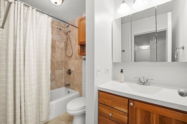 222 E Pearson St Unit 1504, Chicago, IL 60611 - bathroom featuring vanity, shower / tub combo with curtain, and toilet