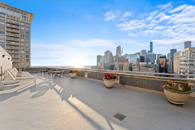 222 E Pearson St Unit 1504, Chicago, IL 60611 - view of patio / terrace featuring a skyline view