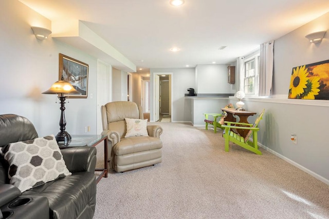 5775 S Indian Trl, Rochelle, IL 61068 - sitting room featuring carpet flooring, baseboards, and recessed lighting