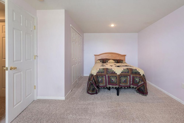 5775 S Indian Trl, Rochelle, IL 61068 - bedroom featuring carpet floors, baseboards, recessed lighting, and a closet