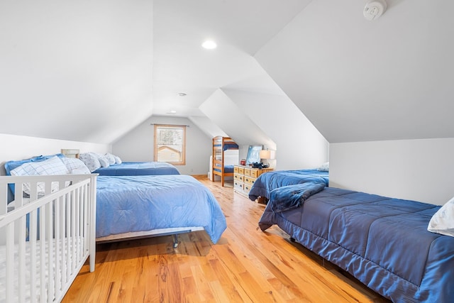 10A52 Cardinal Ct, Apple River, IL 61001 - bedroom featuring vaulted ceiling and wood finished floors