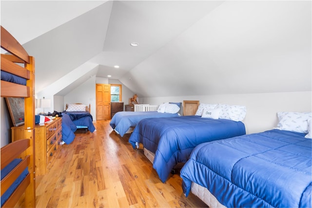 10A52 Cardinal Ct, Apple River, IL 61001 - bedroom featuring light wood-style floors and vaulted ceiling
