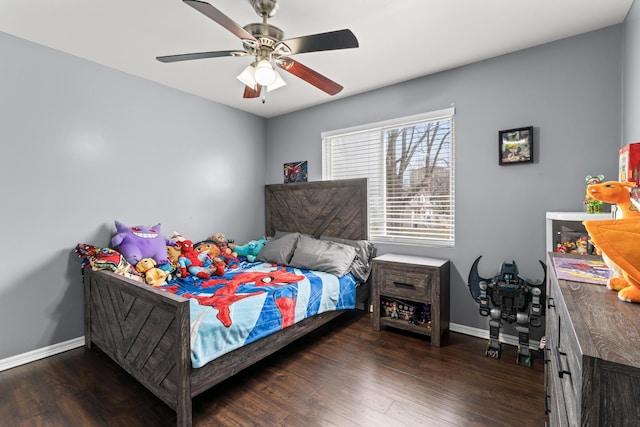 17408 Fisk Ave, East Hazel Crest, IL 60429 - bedroom featuring wood finished floors, baseboards, and a ceiling fan