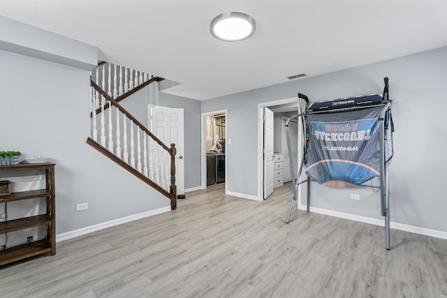 17408 Fisk Ave, East Hazel Crest, IL 60429 - foyer with stairs, wood finished floors, and baseboards