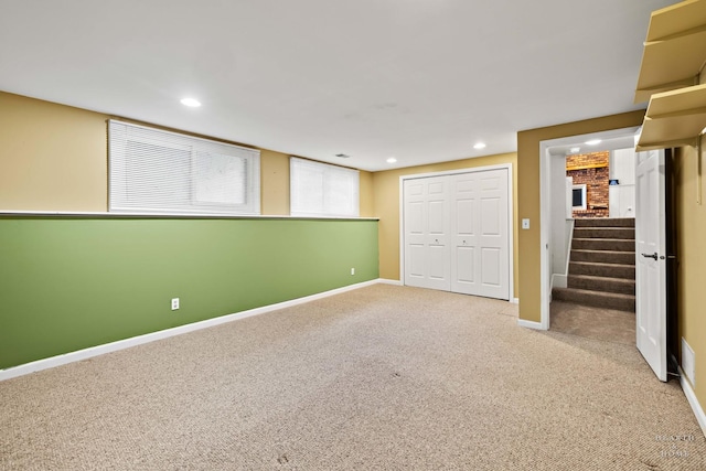 1103 Hillcrest Ave, Fox River Grove, IL 60021 - unfurnished bedroom with carpet floors, baseboards, recessed lighting, and a closet