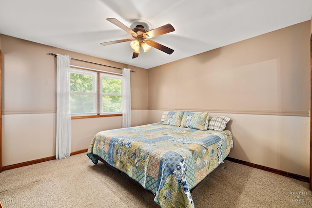 1103 Hillcrest Ave, Fox River Grove, IL 60021 - bedroom with carpet flooring, baseboards, and a ceiling fan