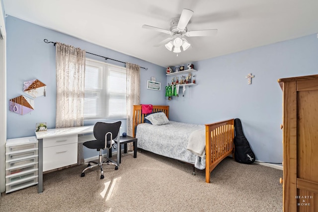 1103 Hillcrest Ave, Fox River Grove, IL 60021 - carpeted bedroom with a desk and ceiling fan