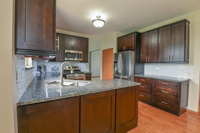 1804 Westbrook Ct, Plainfield, IL 60586 - kitchen with appliances with stainless steel finishes, a sink, dark stone countertops, and tasteful backsplash