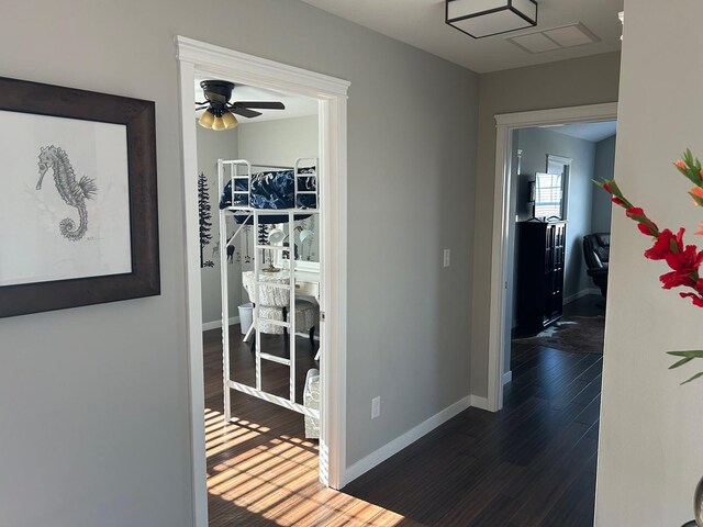 981 W Forsyth Rd, Forsyth, IL 62535 - hall with wood finished floors and baseboards