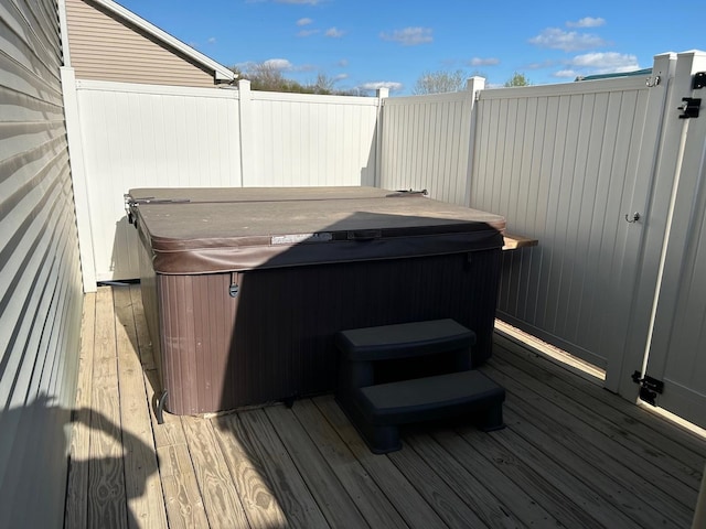981 W Forsyth Rd, Forsyth, IL 62535 - deck with a hot tub