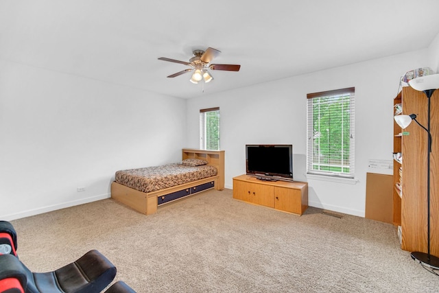 731 W Kenilworth Ave, Palatine, IL 60067 - bedroom featuring carpet floors, baseboards, and ceiling fan