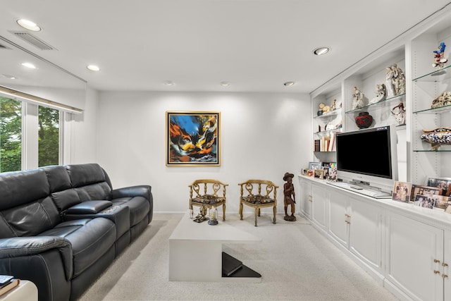 1771 Mission Hills Rd Unit 412, Northbrook, IL 60062 - living area featuring light carpet, recessed lighting, and baseboards