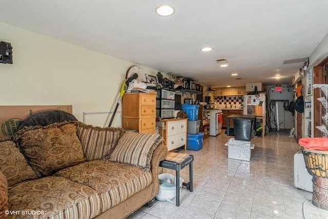 1418 N Campbell Ave, Chicago, IL 60622 - living area with light tile patterned floors and recessed lighting