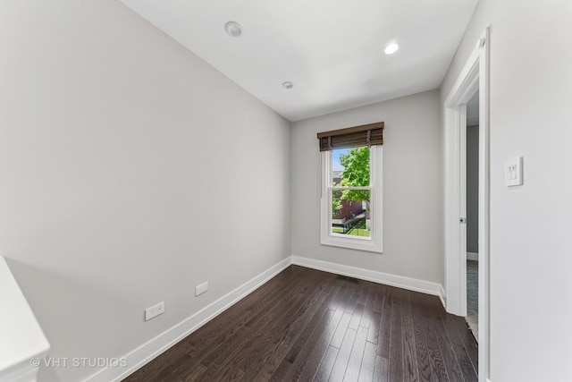3125 S Giles Ave, Chicago, IL 60616 - spare room with baseboards, dark wood-style flooring, and recessed lighting