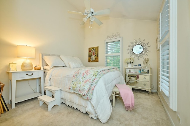 202 Country Ln Unit 202, Des Plaines, IL 60016 - bedroom with carpet floors, vaulted ceiling, and ceiling fan
