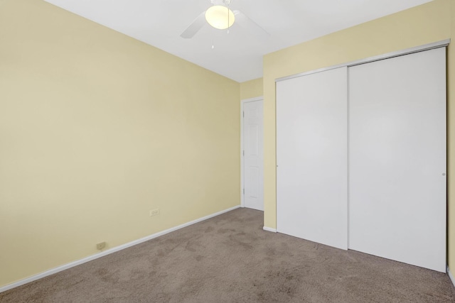 1157 W 19th Pl, Chicago, IL 60608 - unfurnished bedroom featuring carpet flooring, a closet, baseboards, and ceiling fan