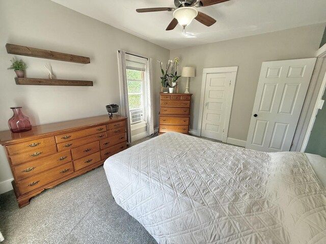 202 17th Ave, Sterling, IL 61081 - bedroom featuring a ceiling fan, a closet, and light carpet