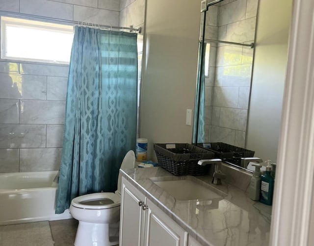 18609 Pinon Trl, Marengo, IL 60152 - bathroom featuring toilet, shower / bath combo, and vanity