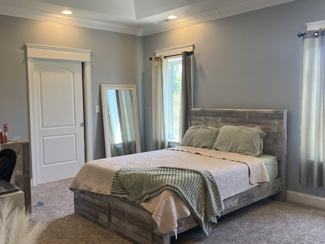 18609 Pinon Trl, Marengo, IL 60152 - bedroom with carpet flooring, ornamental molding, recessed lighting, and baseboards