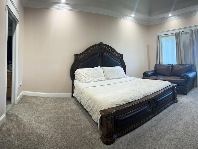 18609 Pinon Trl, Marengo, IL 60152 - carpeted bedroom with crown molding, recessed lighting, and baseboards
