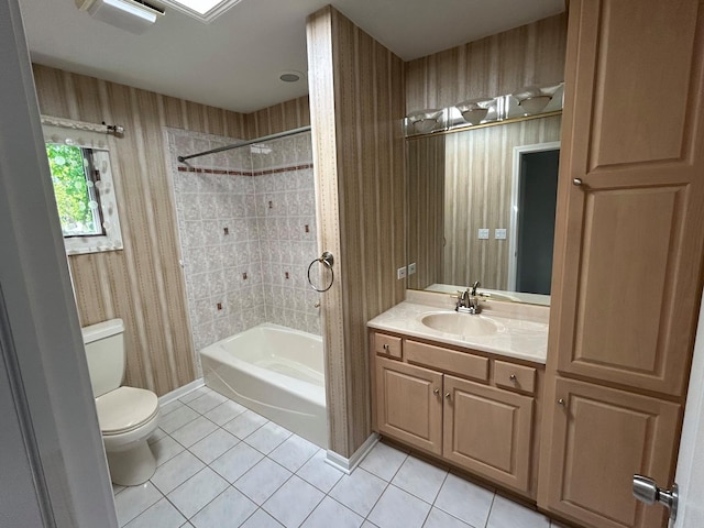 1622 Indian Knoll Rd, Naperville, IL 60565 - bathroom with tile patterned flooring, bathing tub / shower combination, toilet, and vanity