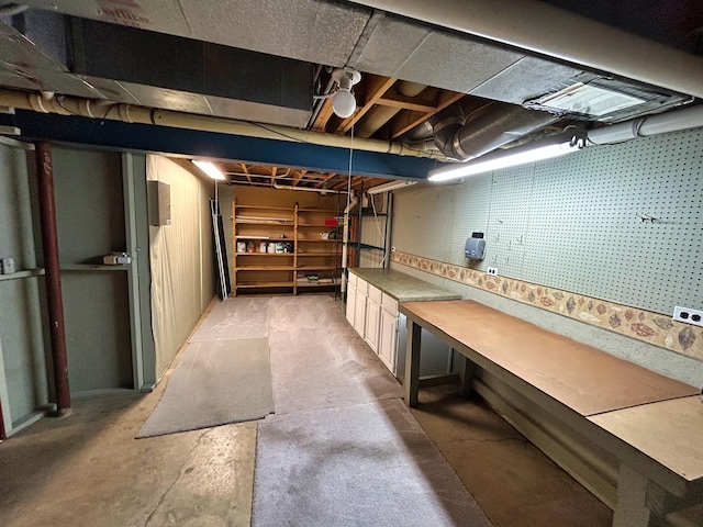 1622 Indian Knoll Rd, Naperville, IL 60565 - unfinished below grade area with a workshop area