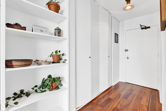 5455 N Sheridan Rd Unit 2206, Chicago, IL 60640 - hallway with dark wood-type flooring