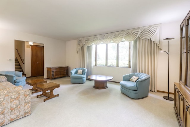 1131 Blanchard St, Downers Grove, IL 60516 - living room with light colored carpet and stairway