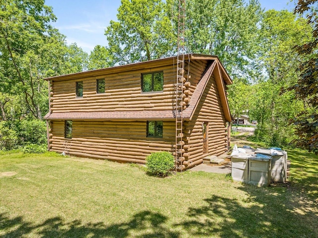 5123 Walnut Gove, Poplar Grove, IL 61065 - rear view of house with log exterior and a yard