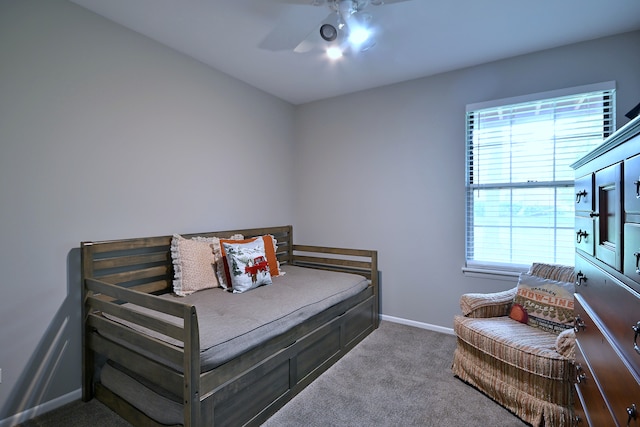 2136 Camden Ln Unit 2136, Hanover Park, IL 60133 - bedroom featuring multiple windows, carpet flooring, baseboards, and ceiling fan