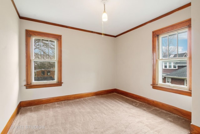 443 Harrison St, West Chicago, IL 60185 - unfurnished room featuring carpet, baseboards, and crown molding