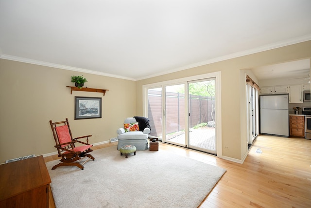 2107 Timber Ln, Wheaton, IL 60189 - sitting room with crown molding and light wood-style flooring
