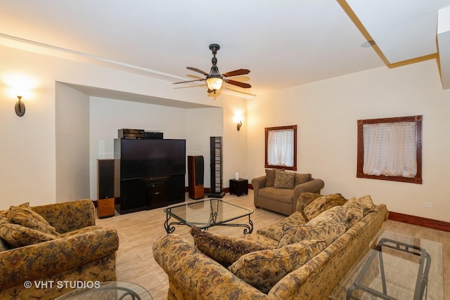 10944 Arbor Ridge Dr, Orland Park, IL 60467 - living area with a ceiling fan and light wood-style floors