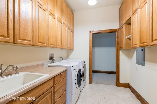 10944 Arbor Ridge Dr, Orland Park, IL 60467 - washroom with cabinet space, washer and clothes dryer, and electric panel