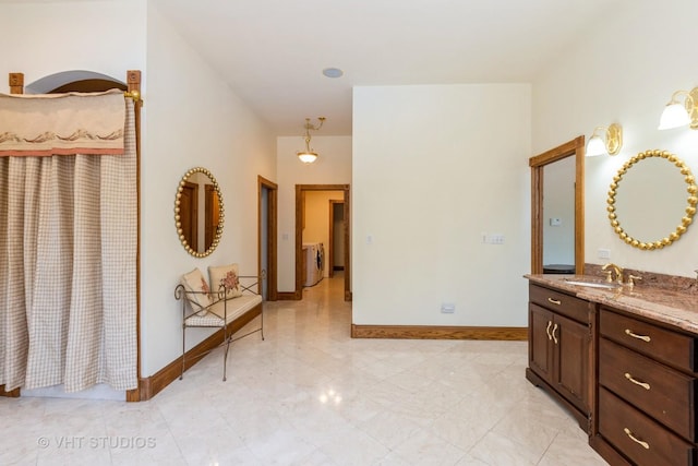 10944 Arbor Ridge Dr, Orland Park, IL 60467 - bathroom featuring vanity and washer / dryer