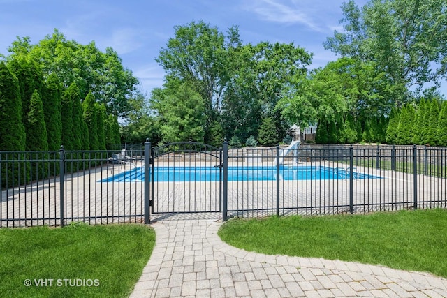 10944 Arbor Ridge Dr, Orland Park, IL 60467 - view of pool with a water slide and a patio area