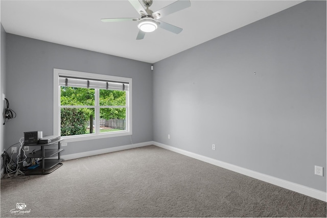 491 Bloomfield Cir W, Oswego, IL 60543 - carpeted empty room with baseboards and ceiling fan