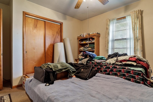 4539 Matthew Ave, Roscoe, IL 61073 - bedroom with carpet floors, a closet, and ceiling fan