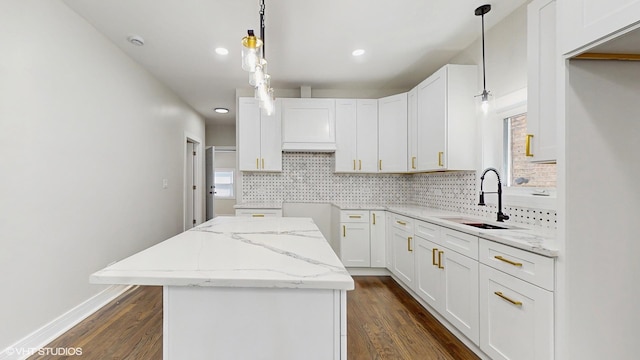 7545 S Perry Ave, Chicago, IL 60620 - kitchen featuring a sink, backsplash, dark wood finished floors, and recessed lighting