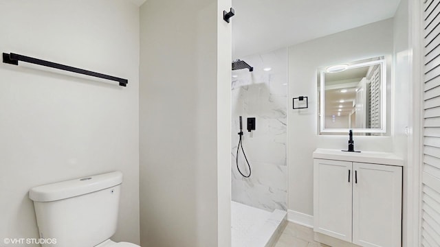 7545 S Perry Ave, Chicago, IL 60620 - full bathroom with a marble finish shower, toilet, and vanity