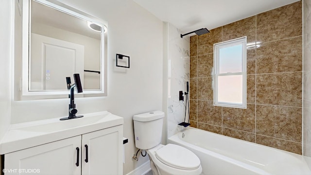 7545 S Perry Ave, Chicago, IL 60620 - full bathroom featuring vanity, toilet, and shower / tub combination