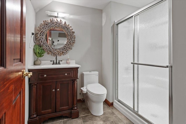 670 Leslie Ct, Carol Stream, IL 60188 - full bathroom featuring a shower stall, vanity, toilet, and tile patterned flooring